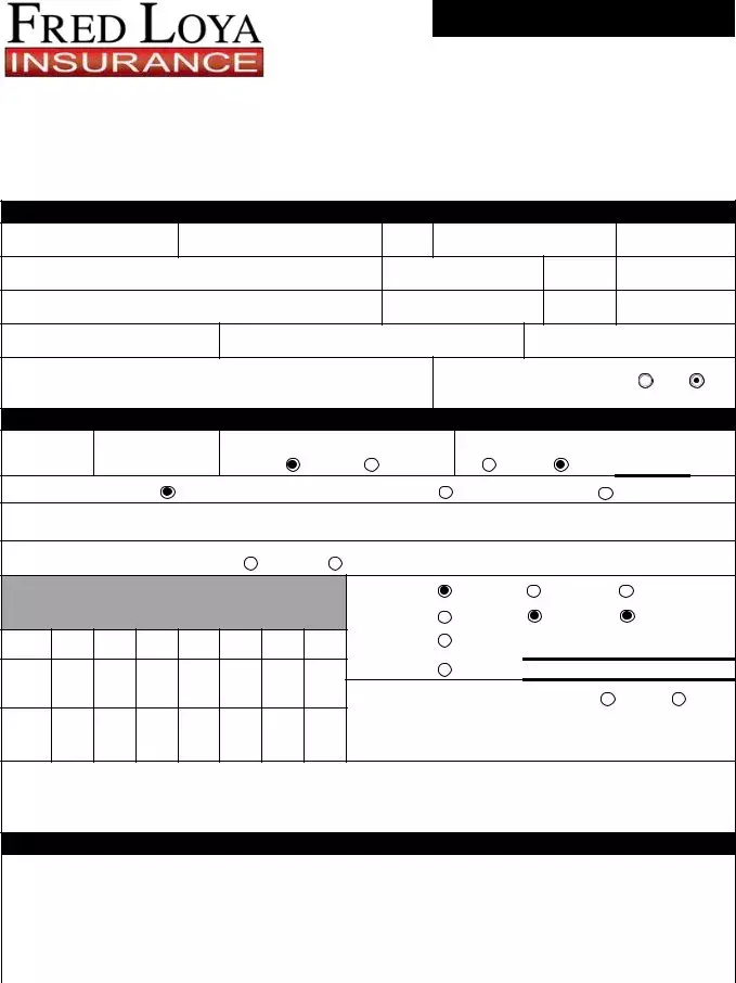 Blank Fred Loya Employment Application Fill Out and Print PDFs