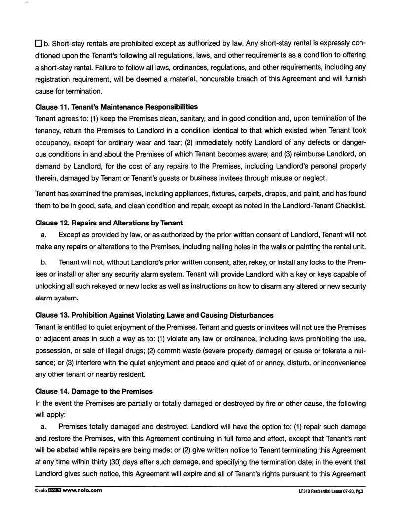 Blank Lf310 Residential Lease | Fill Out and Print PDFs