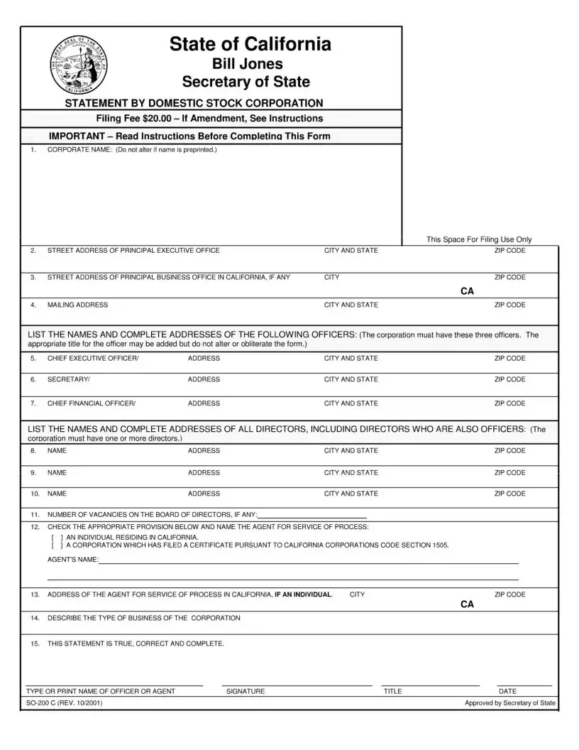 Blank So 200 C Form | Fill Out and Print PDFs