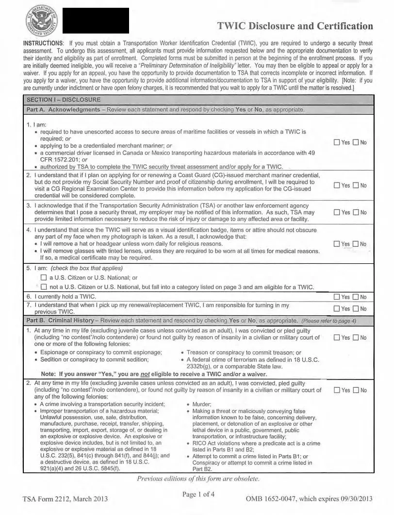Blank Tsa Form 2212 | Fill Out and Print PDFs