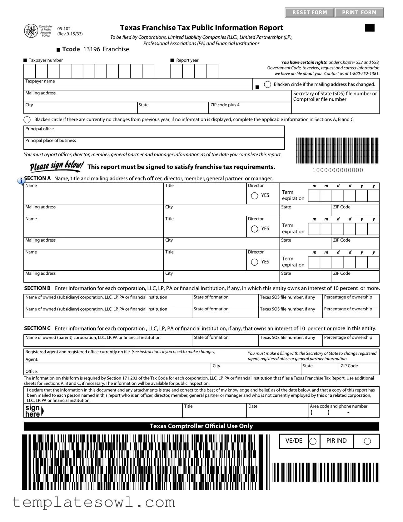 Fill Out Your 05 102 Texas Form
