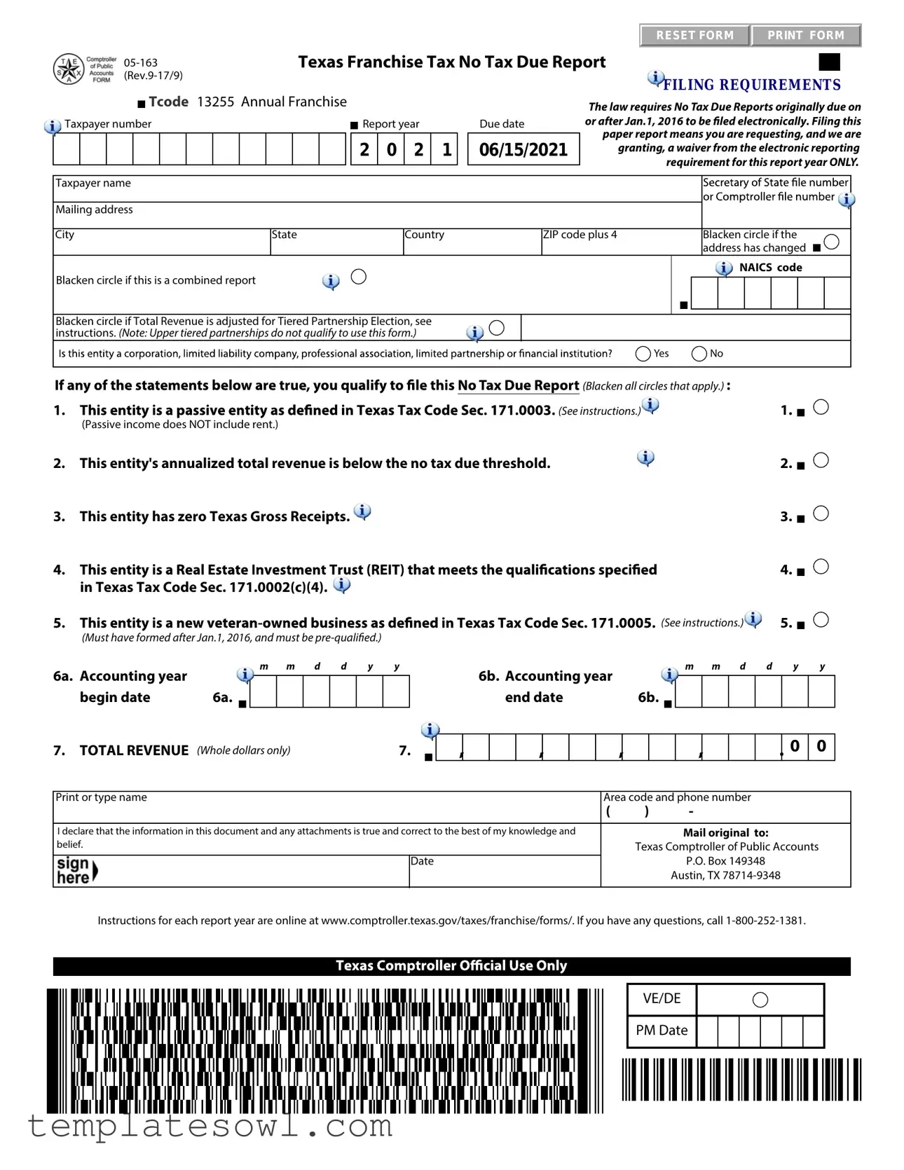 Fill Out Your 05 163 Form