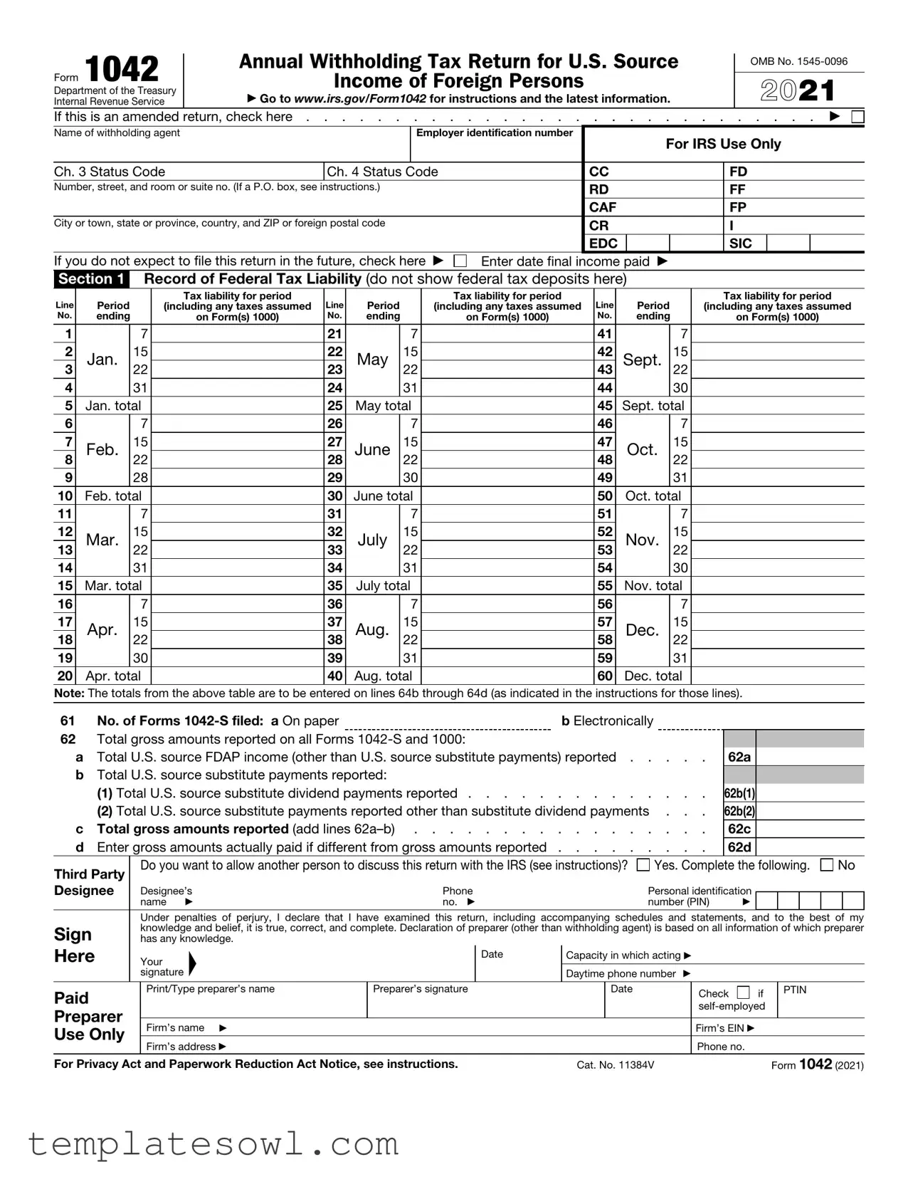 Fill Out Your 1042 Form