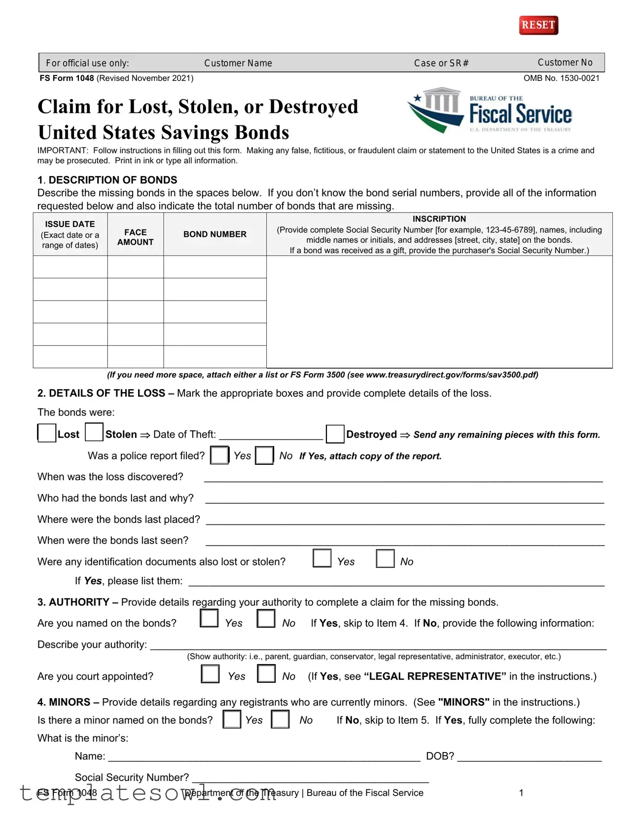 Fill Out Your 1048 Form