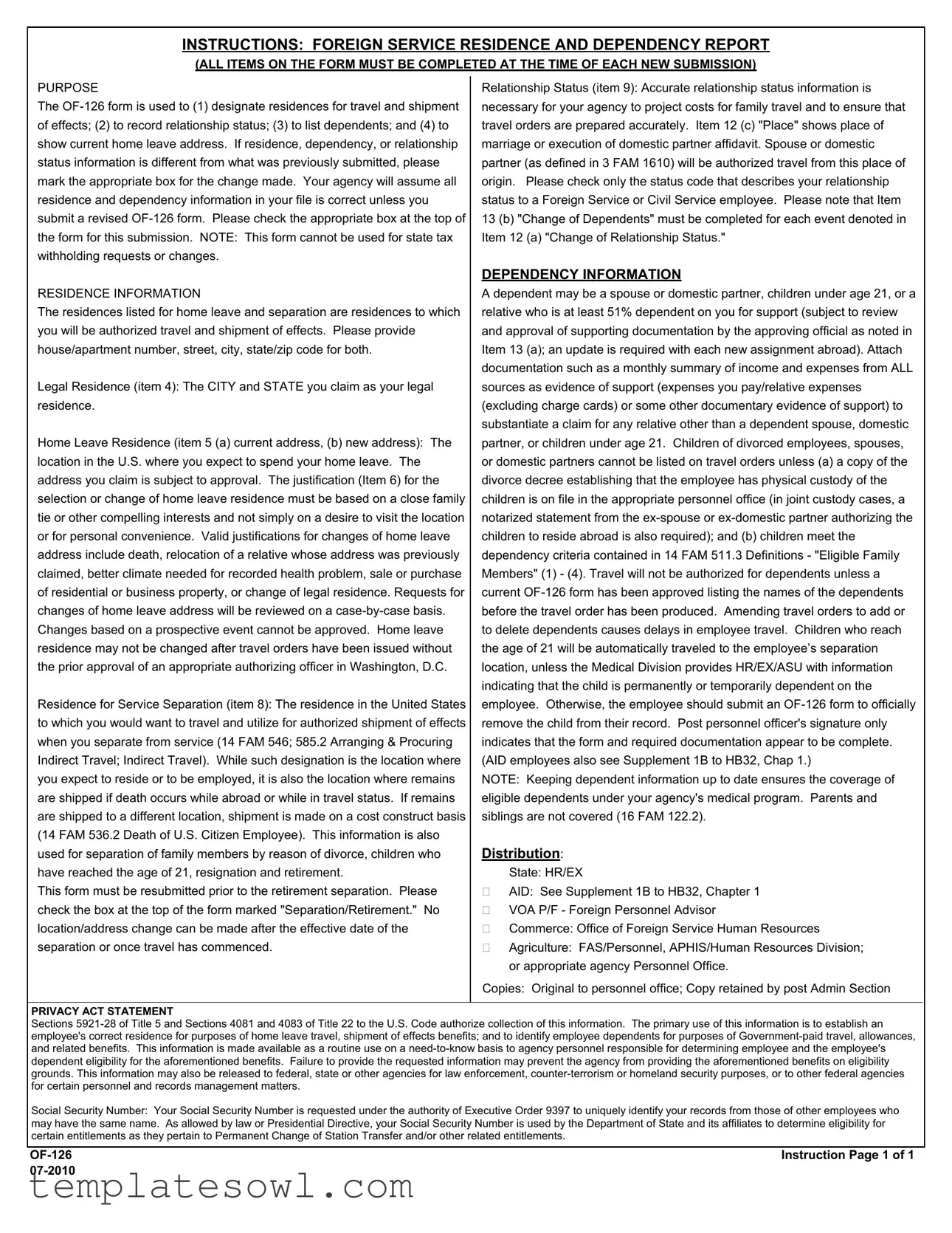Fill Out Your 126 Form