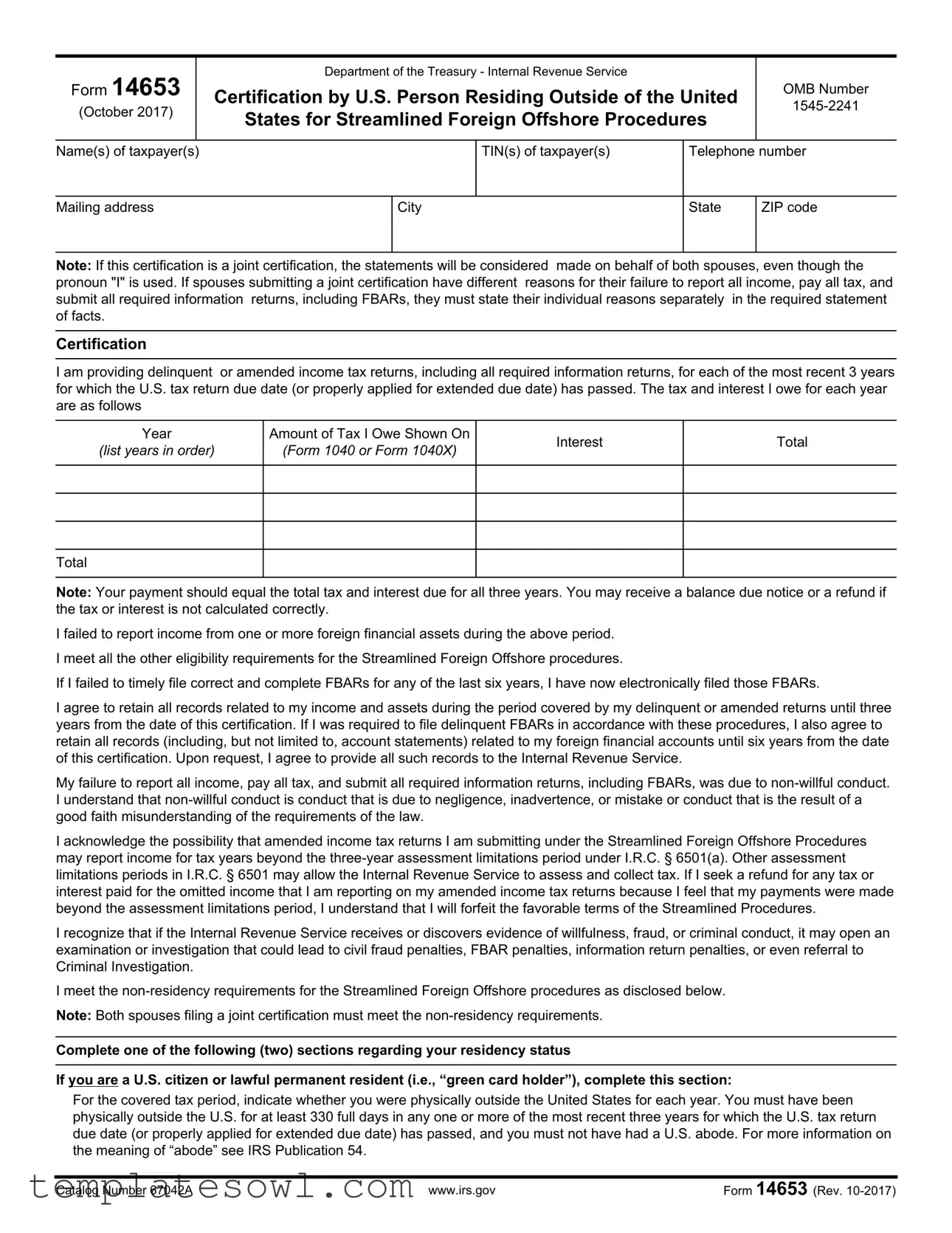 Fill Out Your 14653 Form