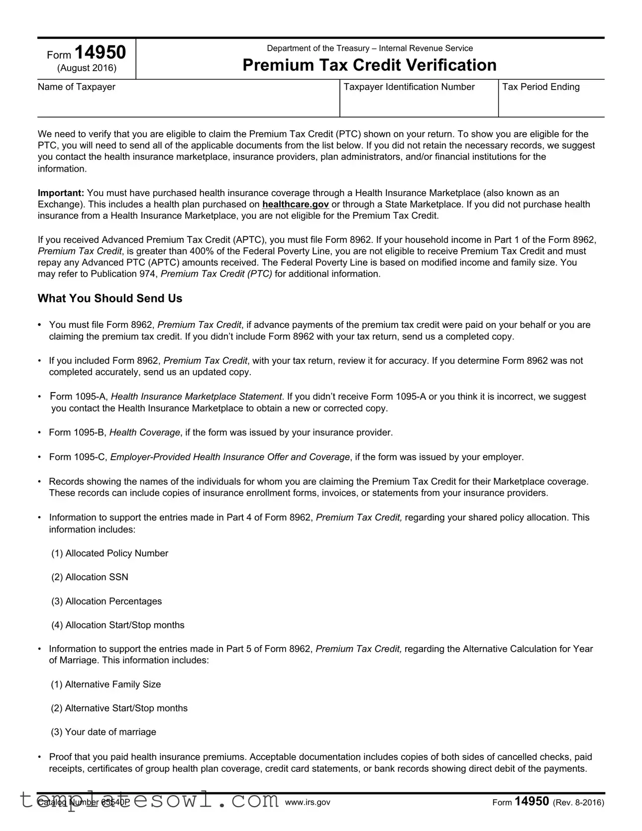 Fill Out Your 14950 Form