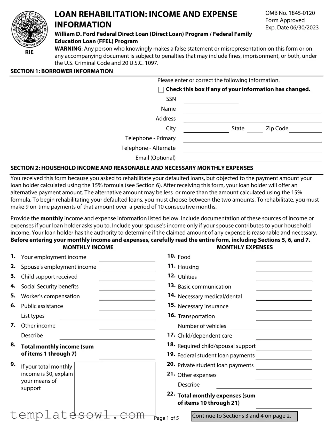 Fill Out Your 1845 0120 Form
