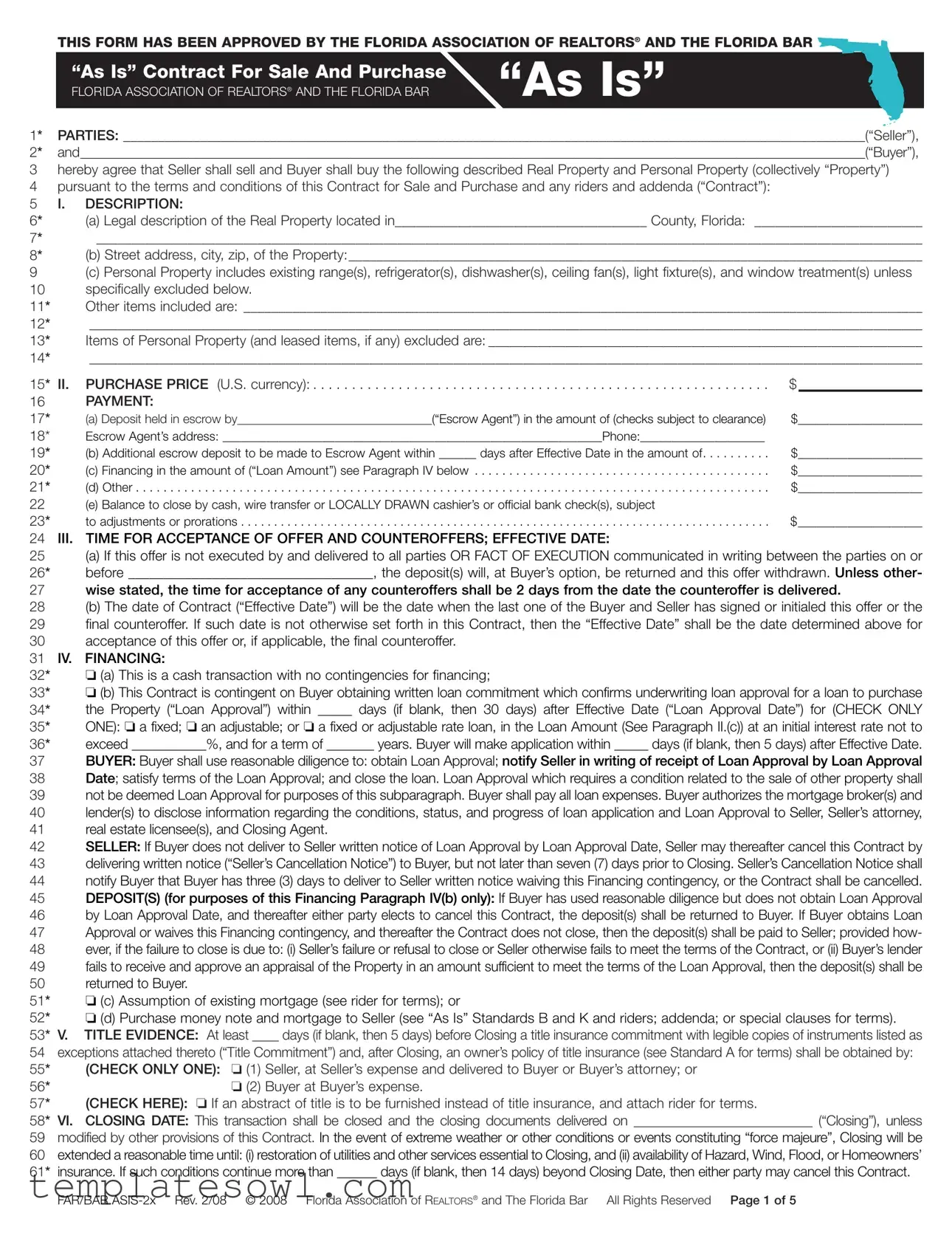 Fill Out Your 2013 Far Bar Contract Form