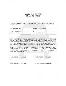 Free Colorado Vehicle Bill of Sale Template