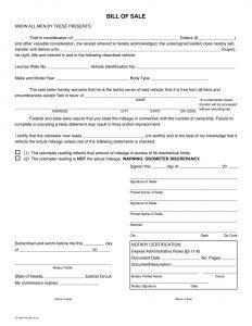 Free Hawaii Vehicle Bill of Sale Template