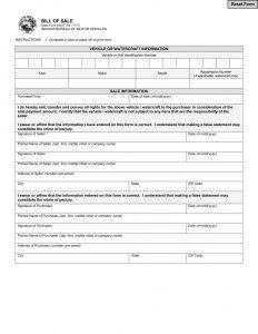 Free Indiana Vehicle Bill of Sale Template