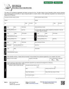 Free Missouri Vehicle Bill of Sale Template
