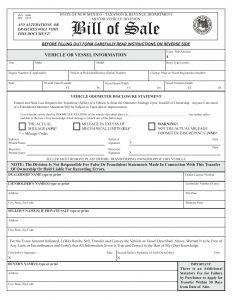 Free New Mexico Vehicle Bill of Sale Template