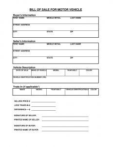 Free Tennessee Vehicle Bill of Sale Template