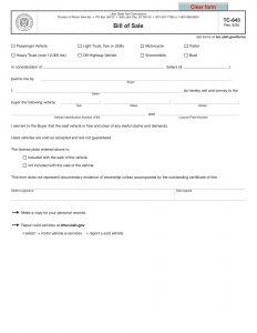 Free Utah Vehicle Bill of Sale Template
