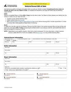 Free Washington Vehicle Bill of Sale Template