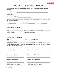 Free Boat Bill of Sale Template