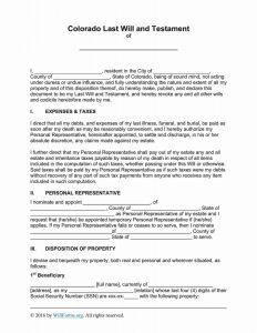 Free Colorado Last Will and Testament Template