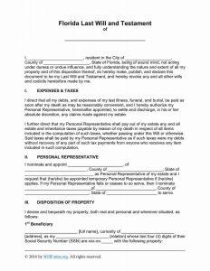 Free Florida Last Will and Testament Template