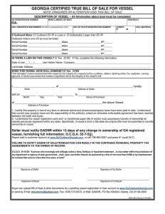 Free Georgia Boat Bill of Sale Template