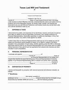 Free Texas Last Will and Testament Template
