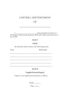Free Wisconsin Last Will and Testament Template
