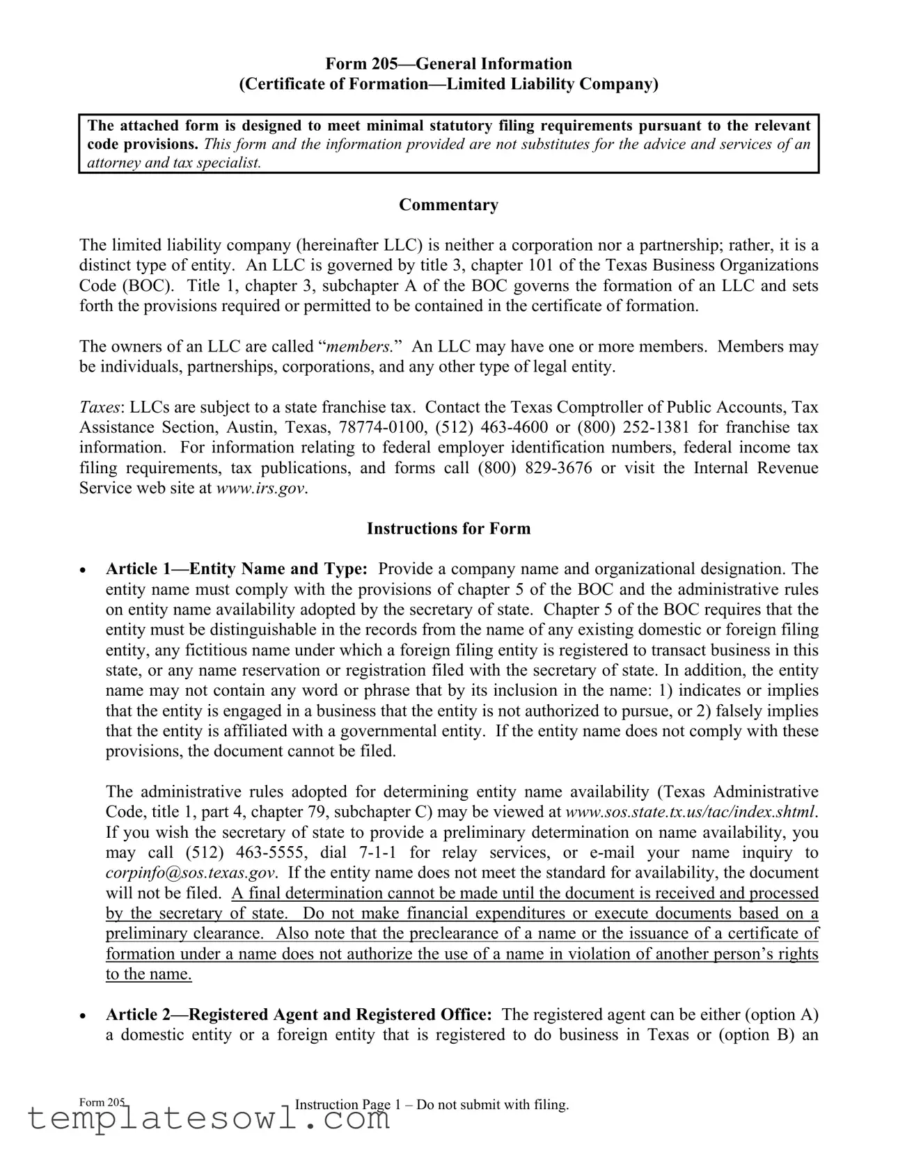 Fill Out Your 205 Form