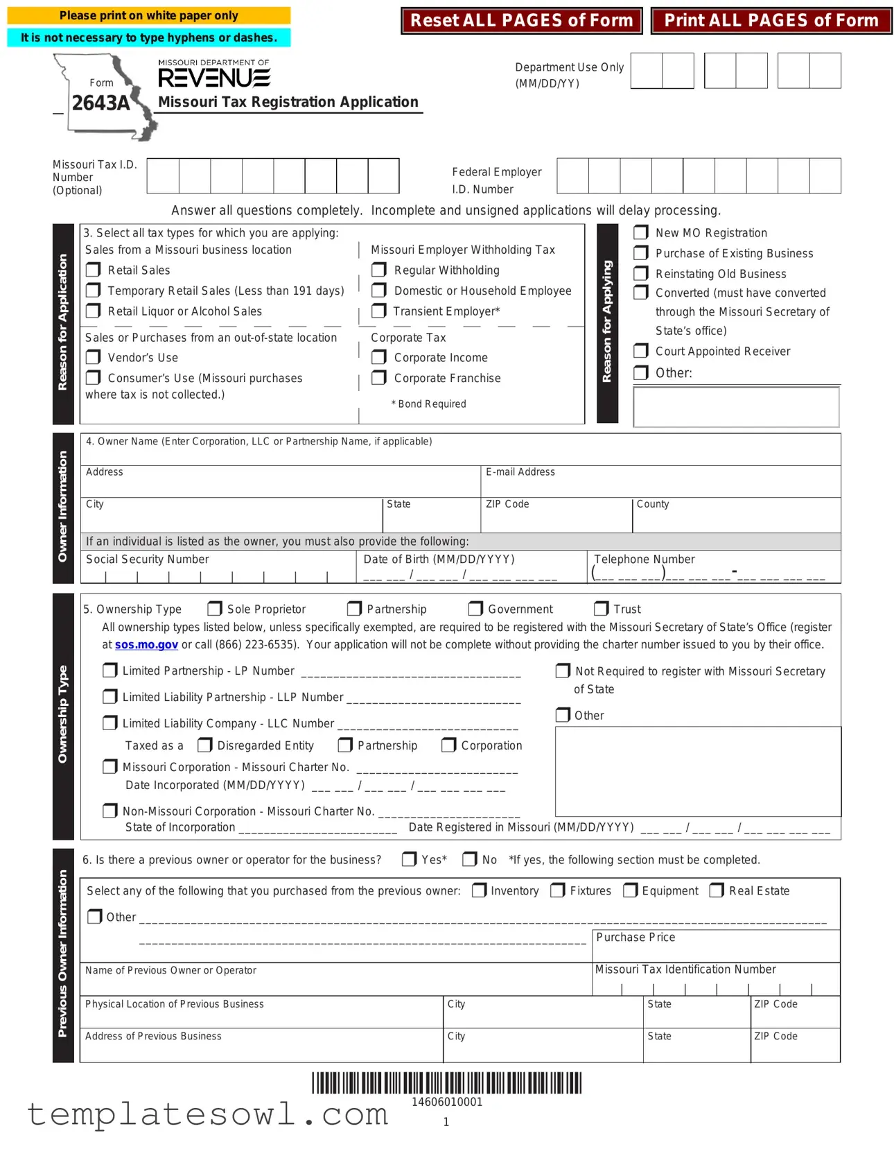 Fill Out Your 2643A Form