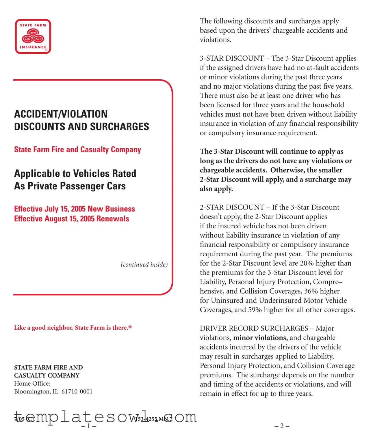 Fill Out Your 3 Star Discount State Farm Form