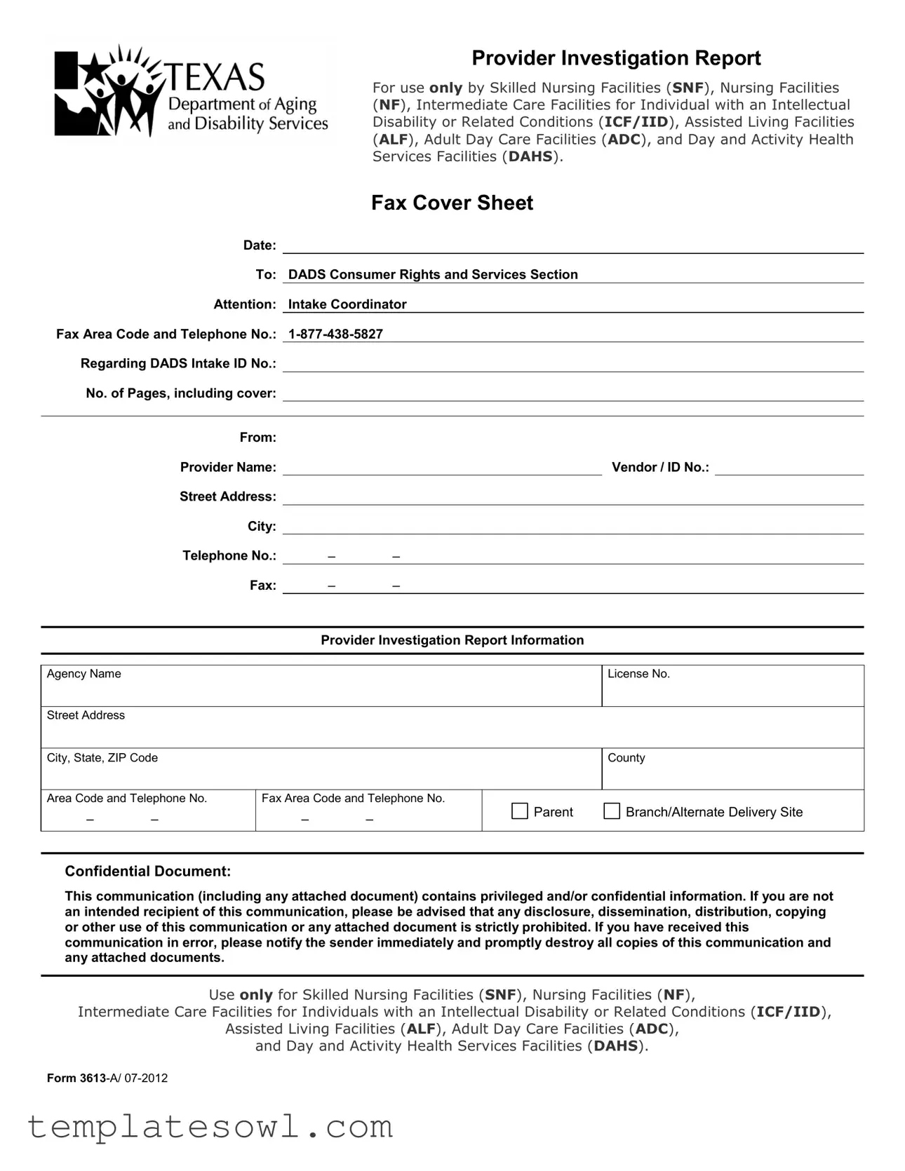Fill Out Your 3613 A Form