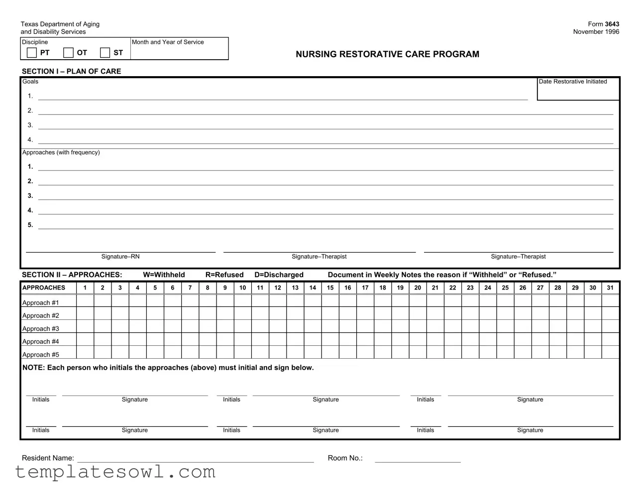 Fill Out Your 3643 Form