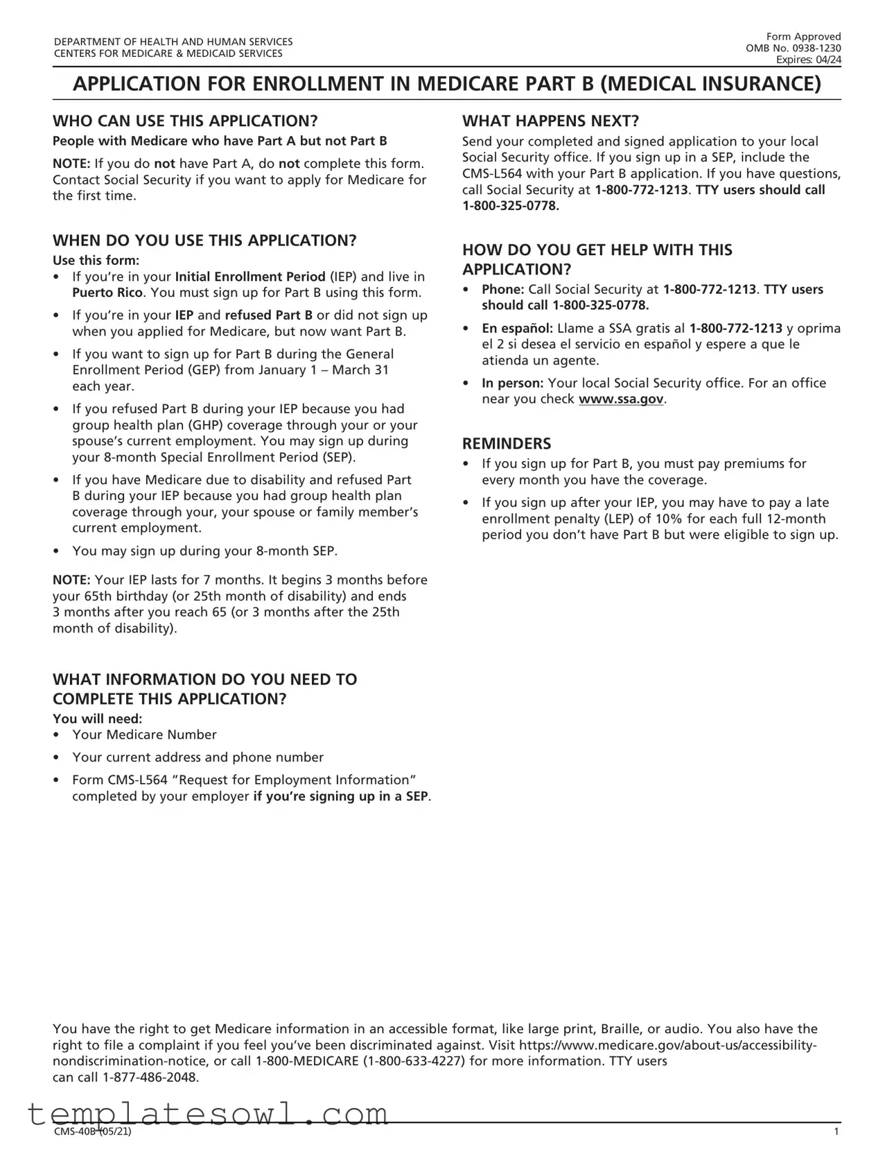 Fill Out Your 40B Form