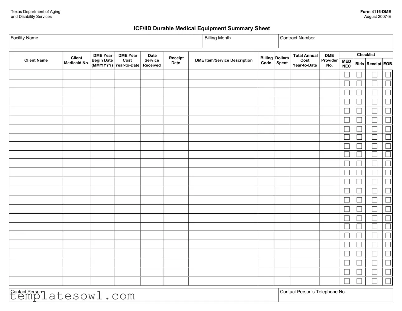 Fill Out Your 4116 Dme Form