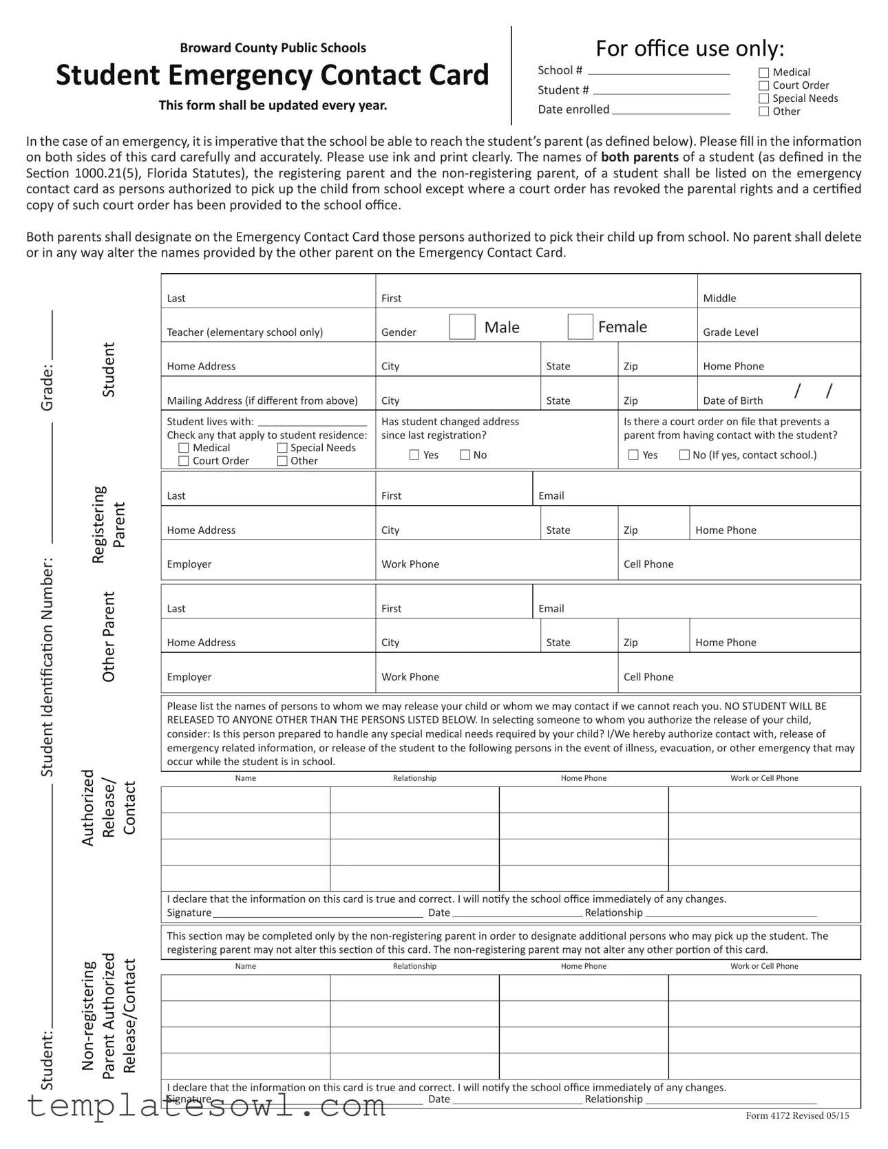 Fill Out Your 4172 Form