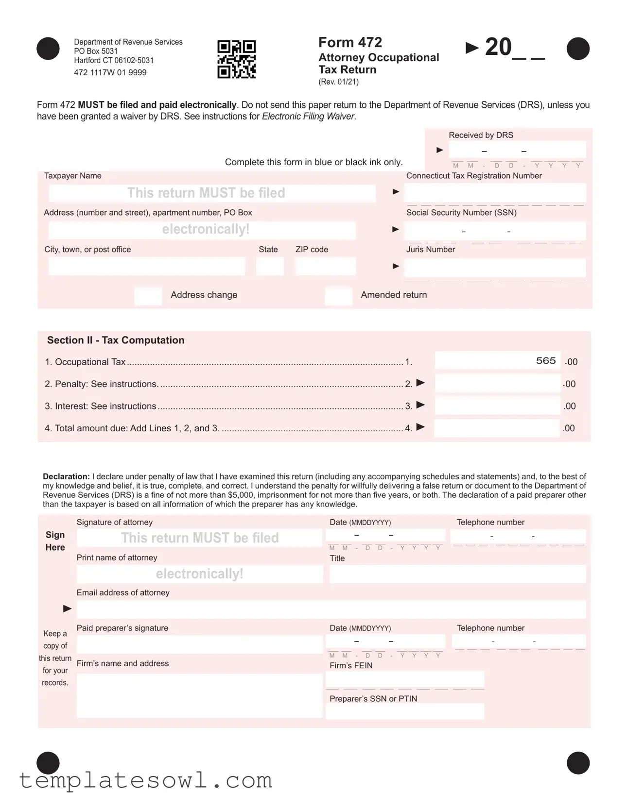 Fill Out Your 472 Form