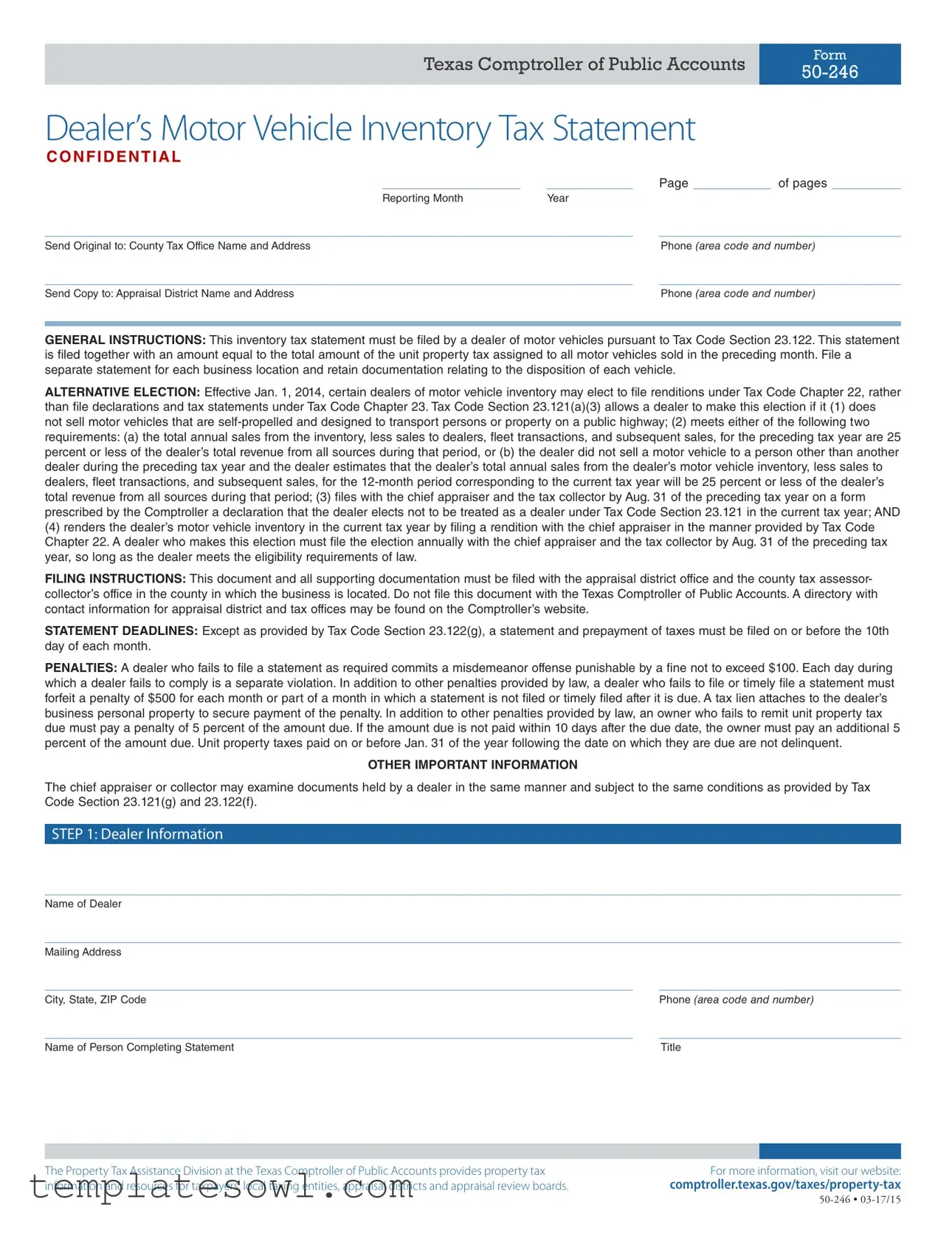 Fill Out Your 50 246 Form