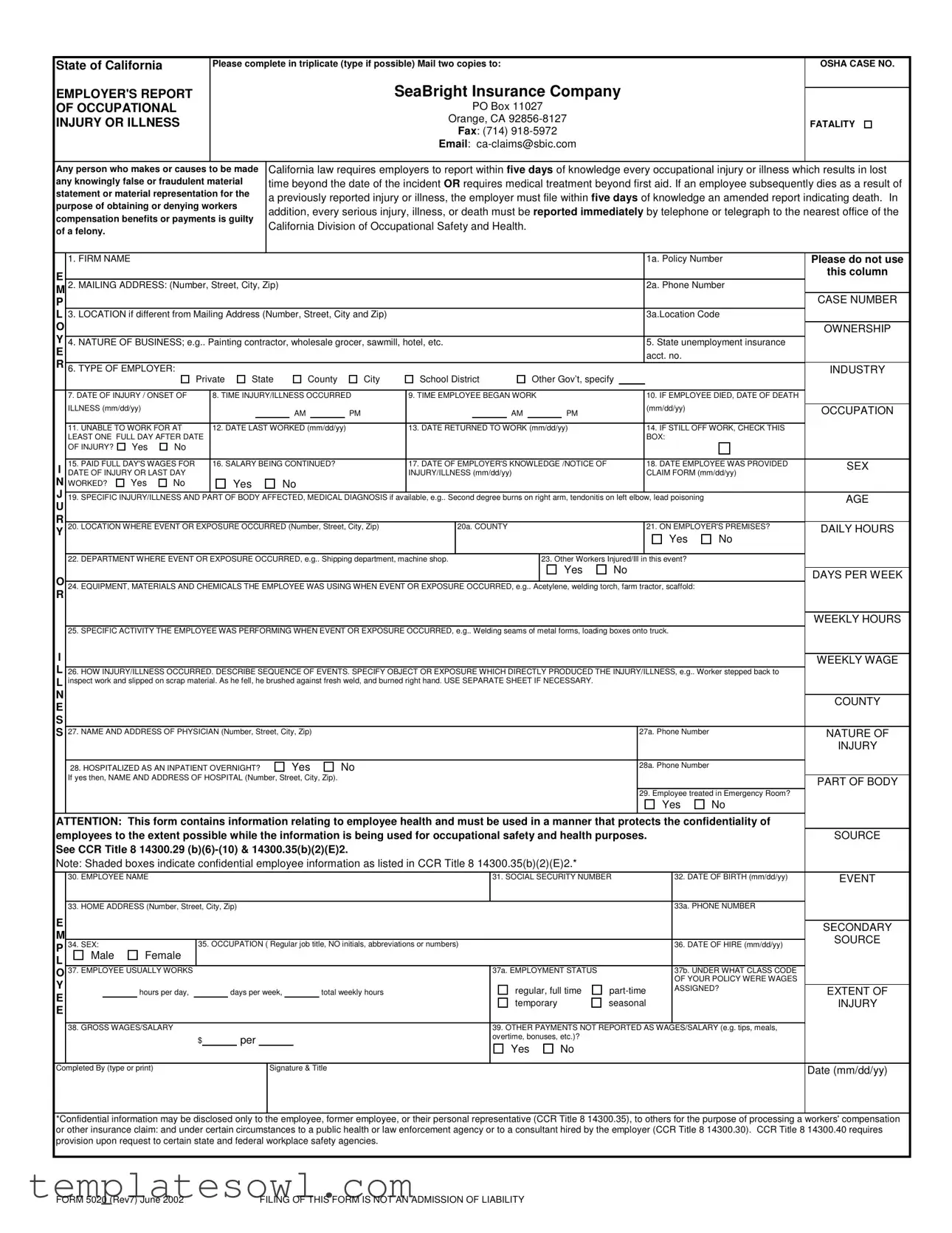 Fill Out Your 5020 California Form