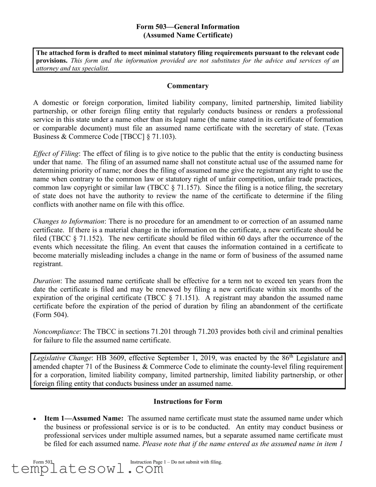 Fill Out Your 503 Form
