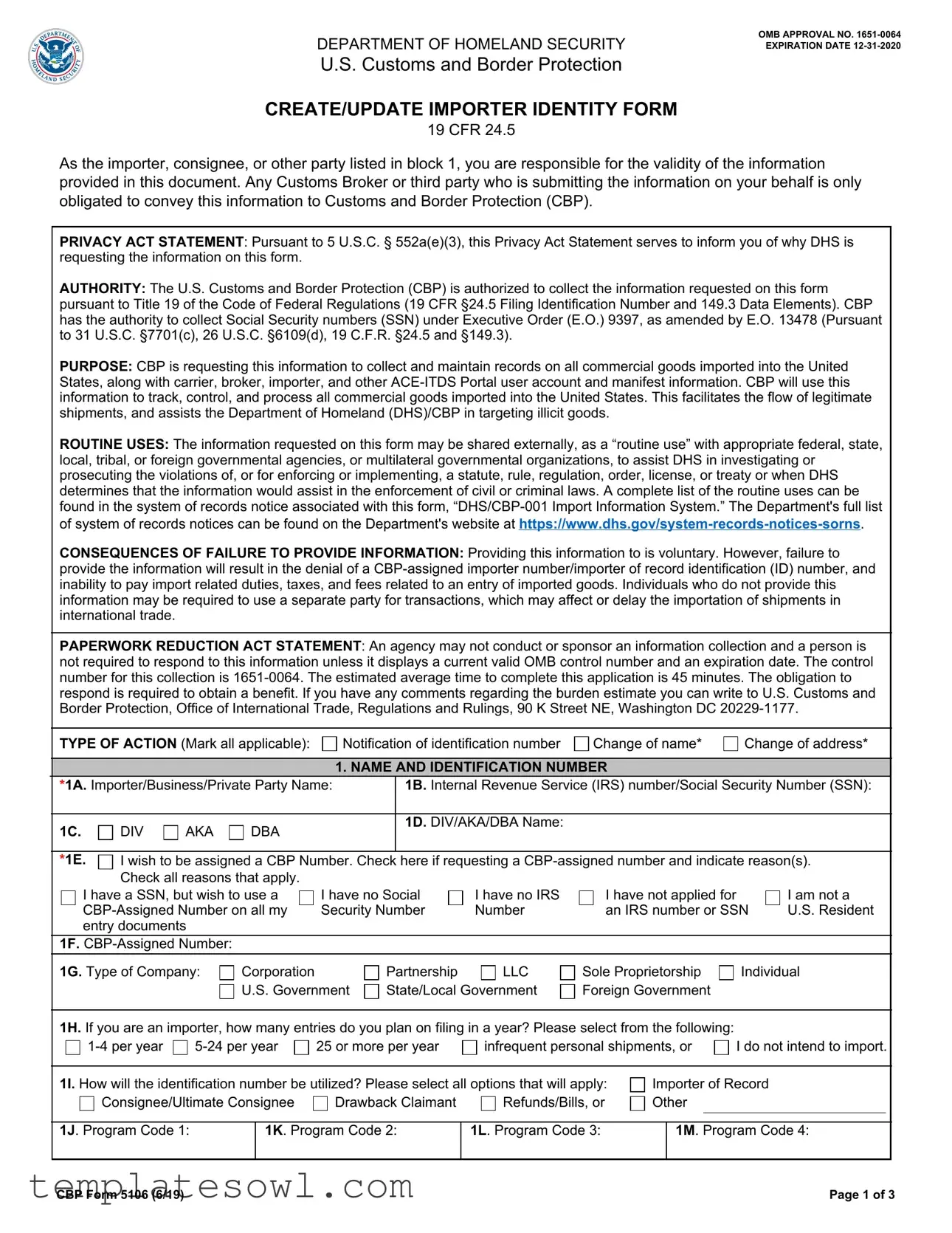 Fill Out Your 5106 Form