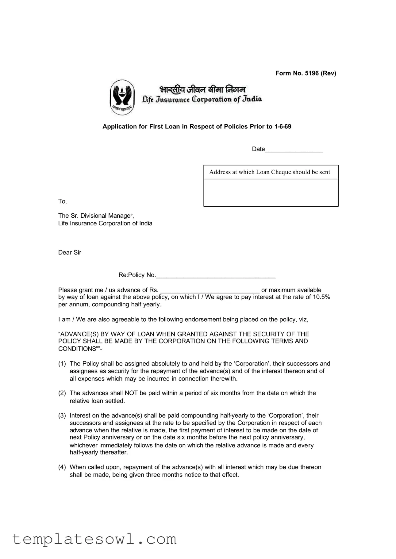 Fill Out Your 5196 Application Loan Form