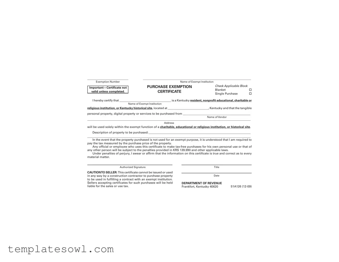 Fill Out Your 51A126 Form