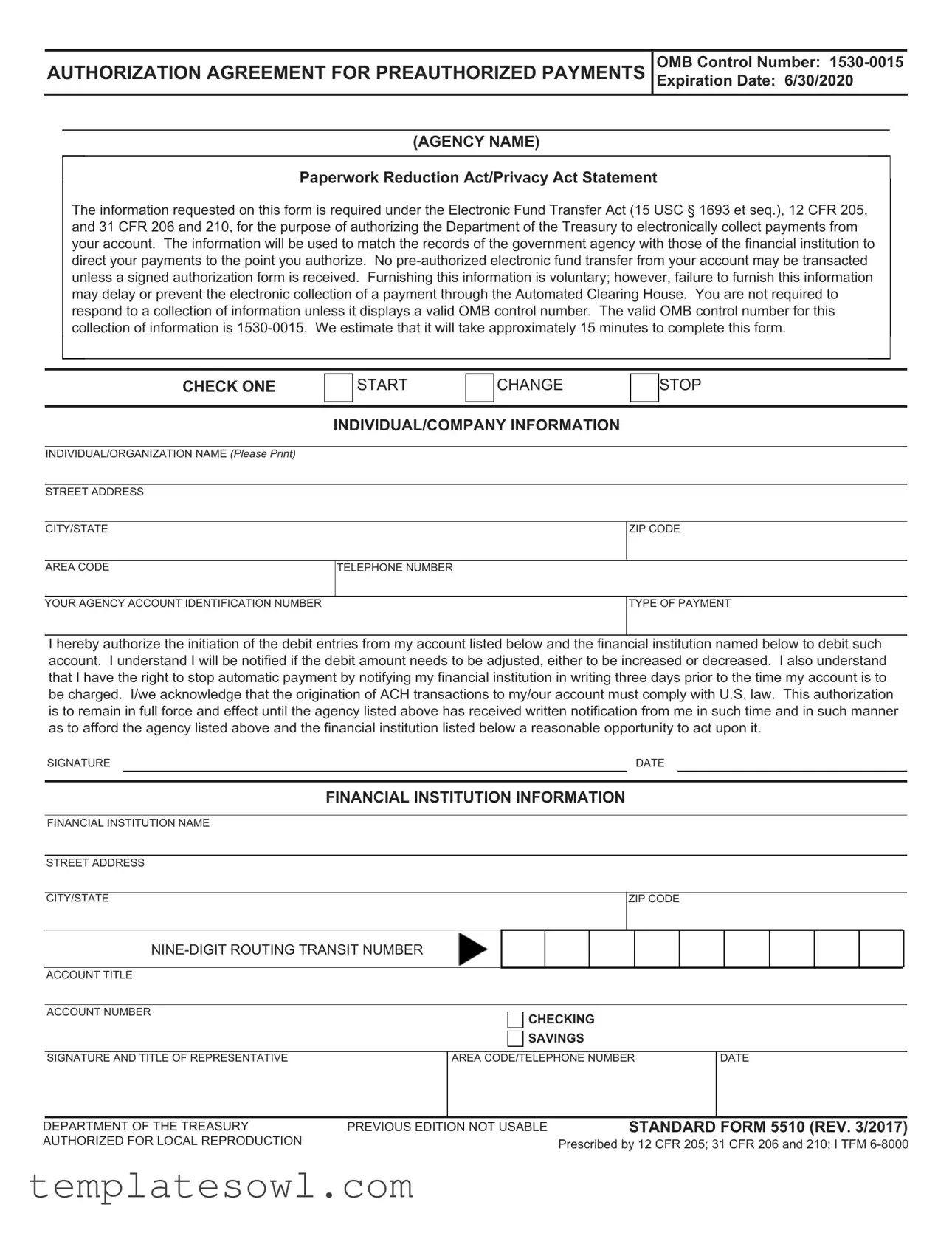 Fill Out Your 5510 Form