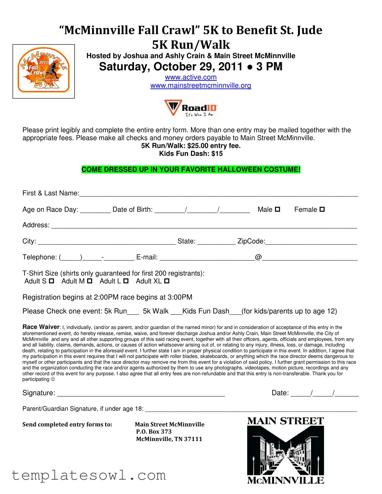 Fill Out Your 5K Registration Form