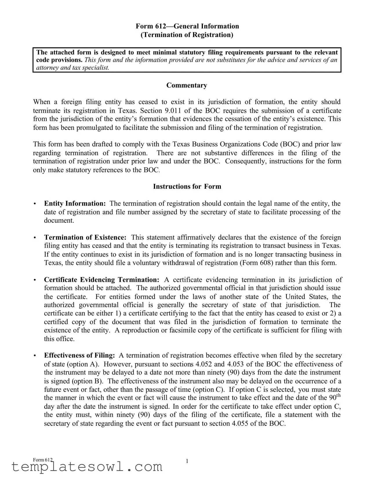 Fill Out Your 612 Form