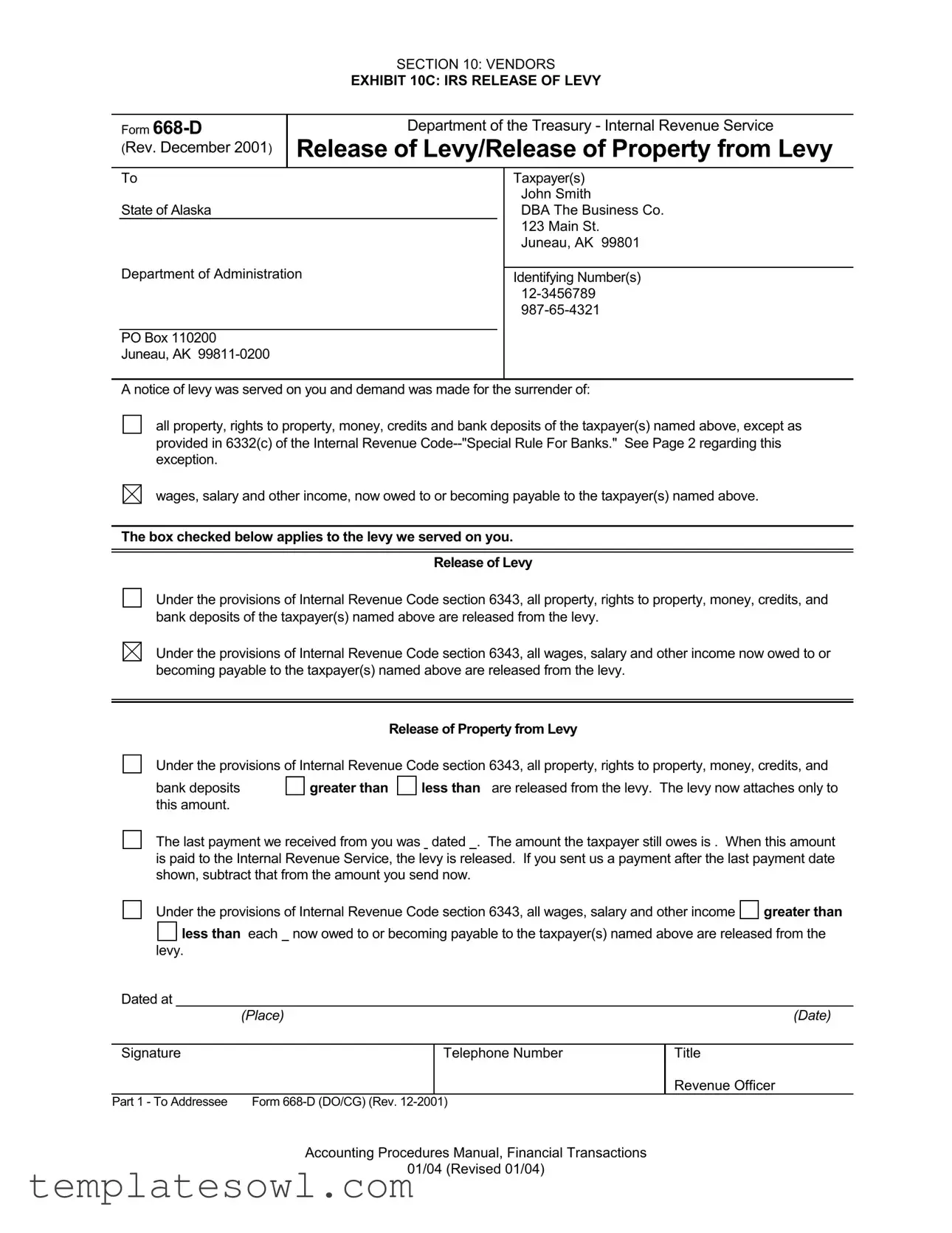 Fill Out Your 668 D Form