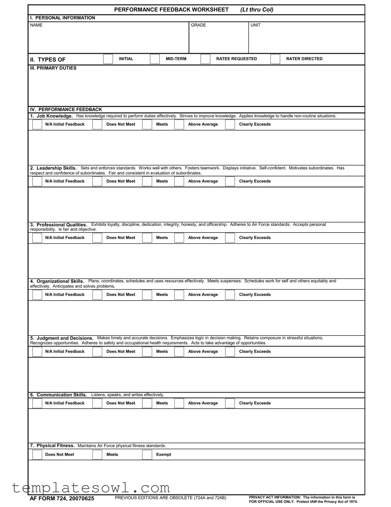 Fill Out Your 724 Form