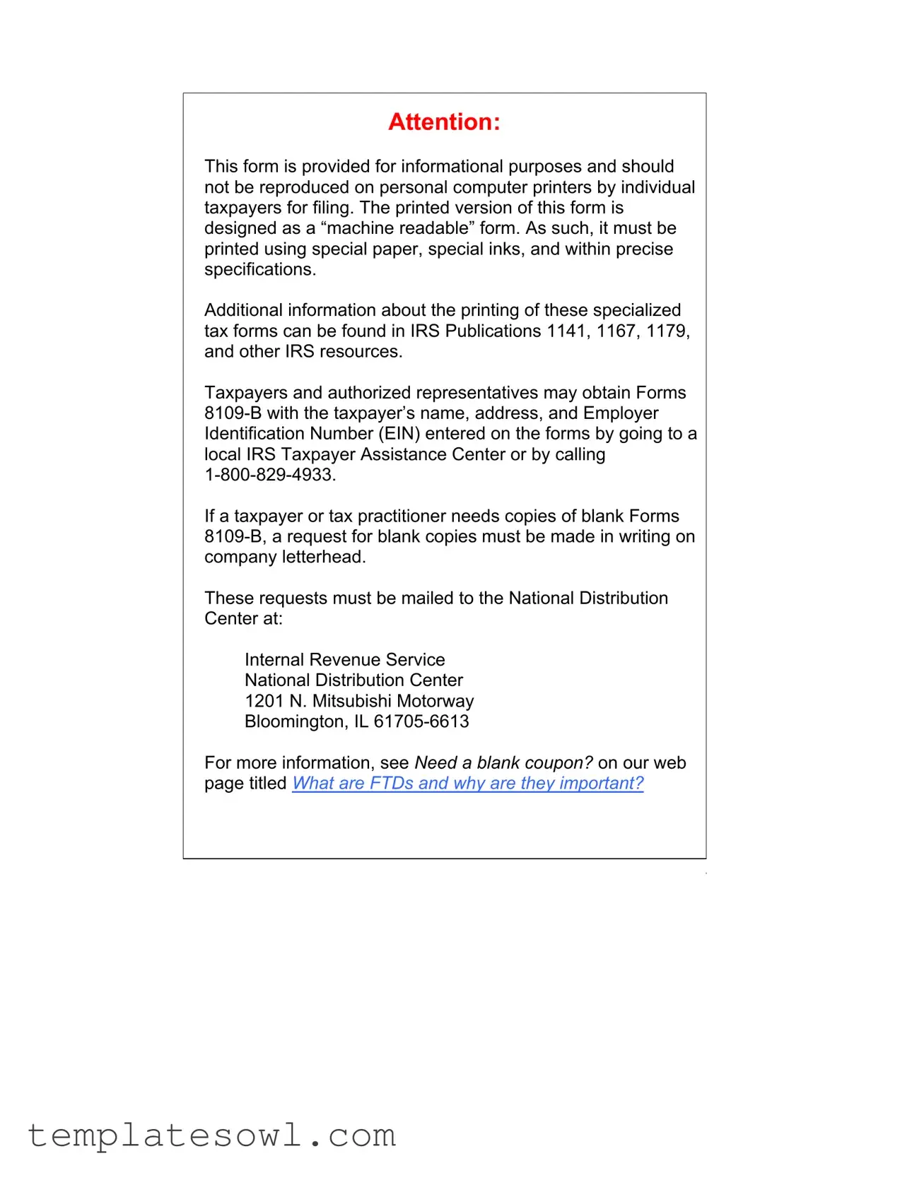 Fill Out Your 8109 B Form