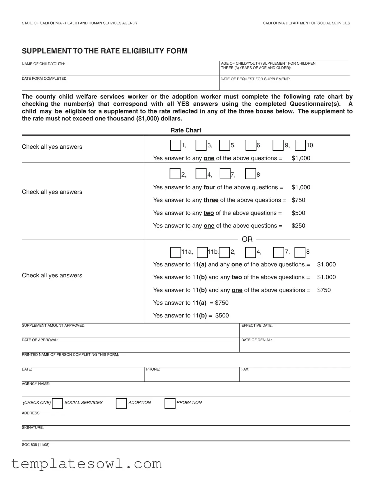 Fill Out Your 836 Form