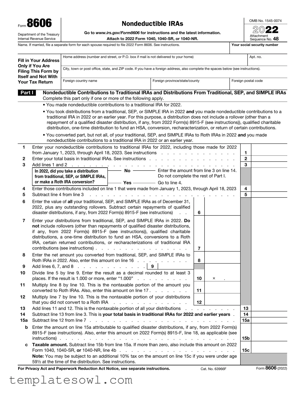 Fill Out Your 8606 Form